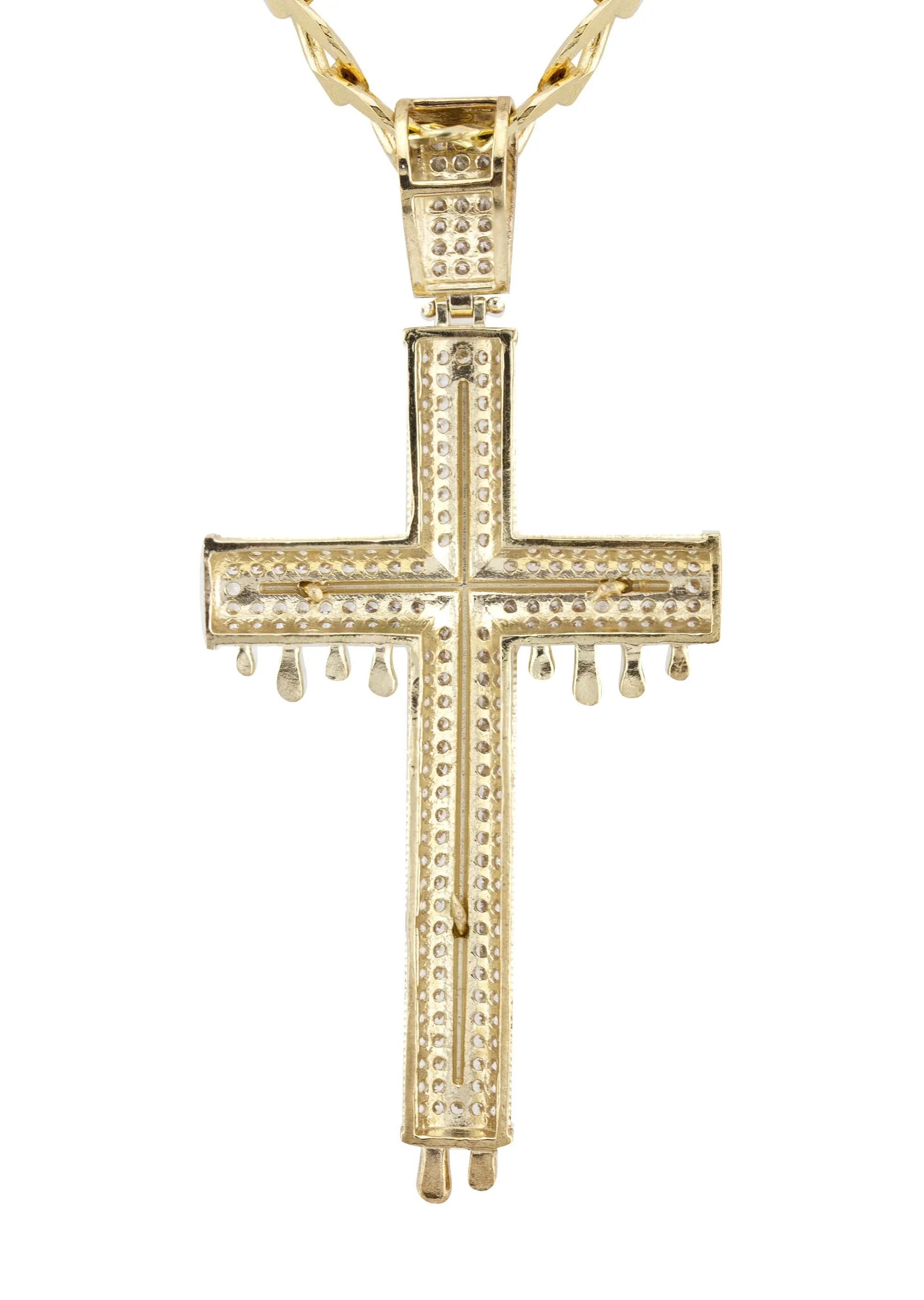 10K Yellow Gold Cross Necklace | Small 12 Grams - Large 20 Grams