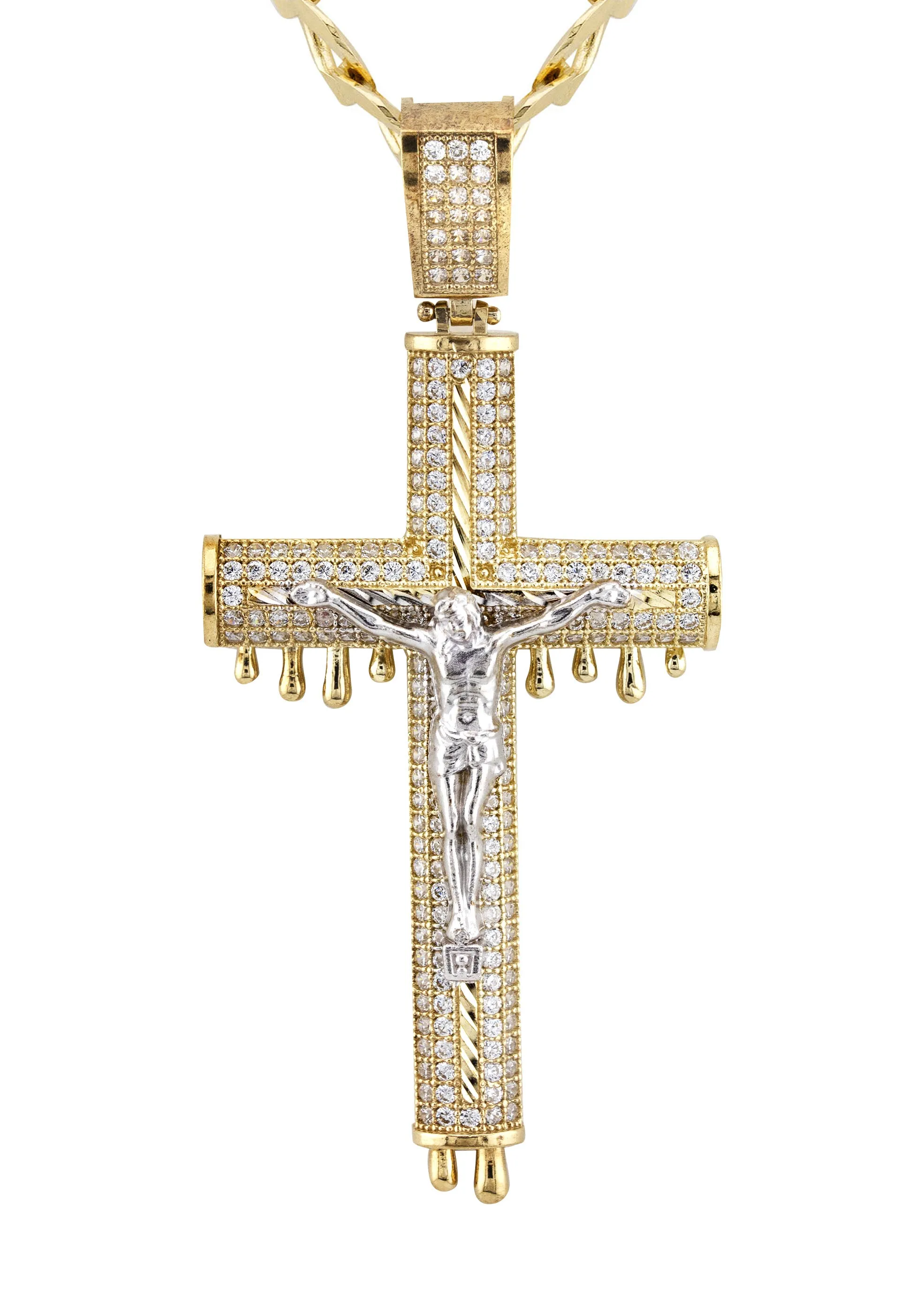 10K Yellow Gold Cross Necklace | Small 12 Grams - Large 20 Grams