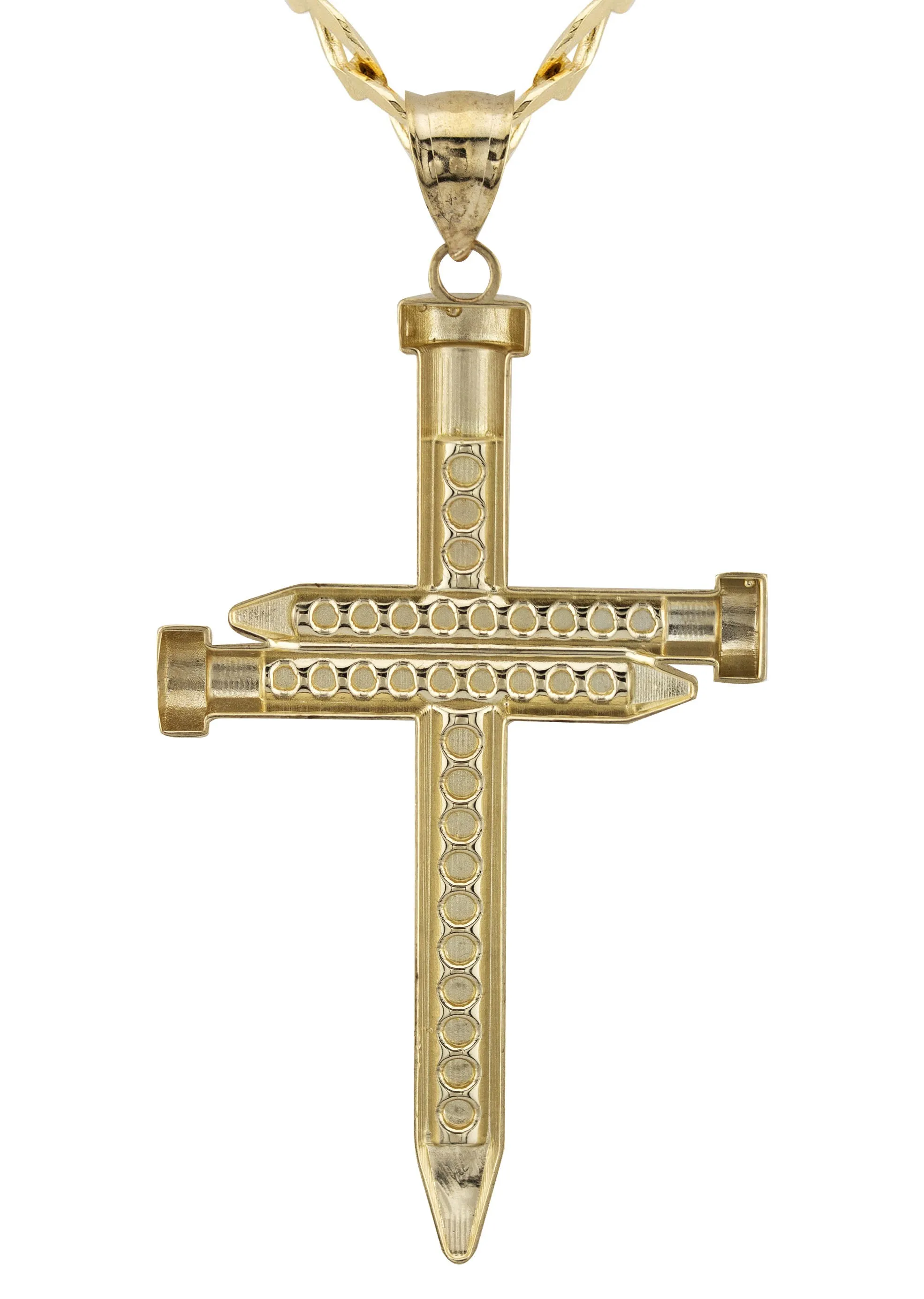 10K Yellow Gold Cross Necklace | Small 6 Grams - Large 10 Grams