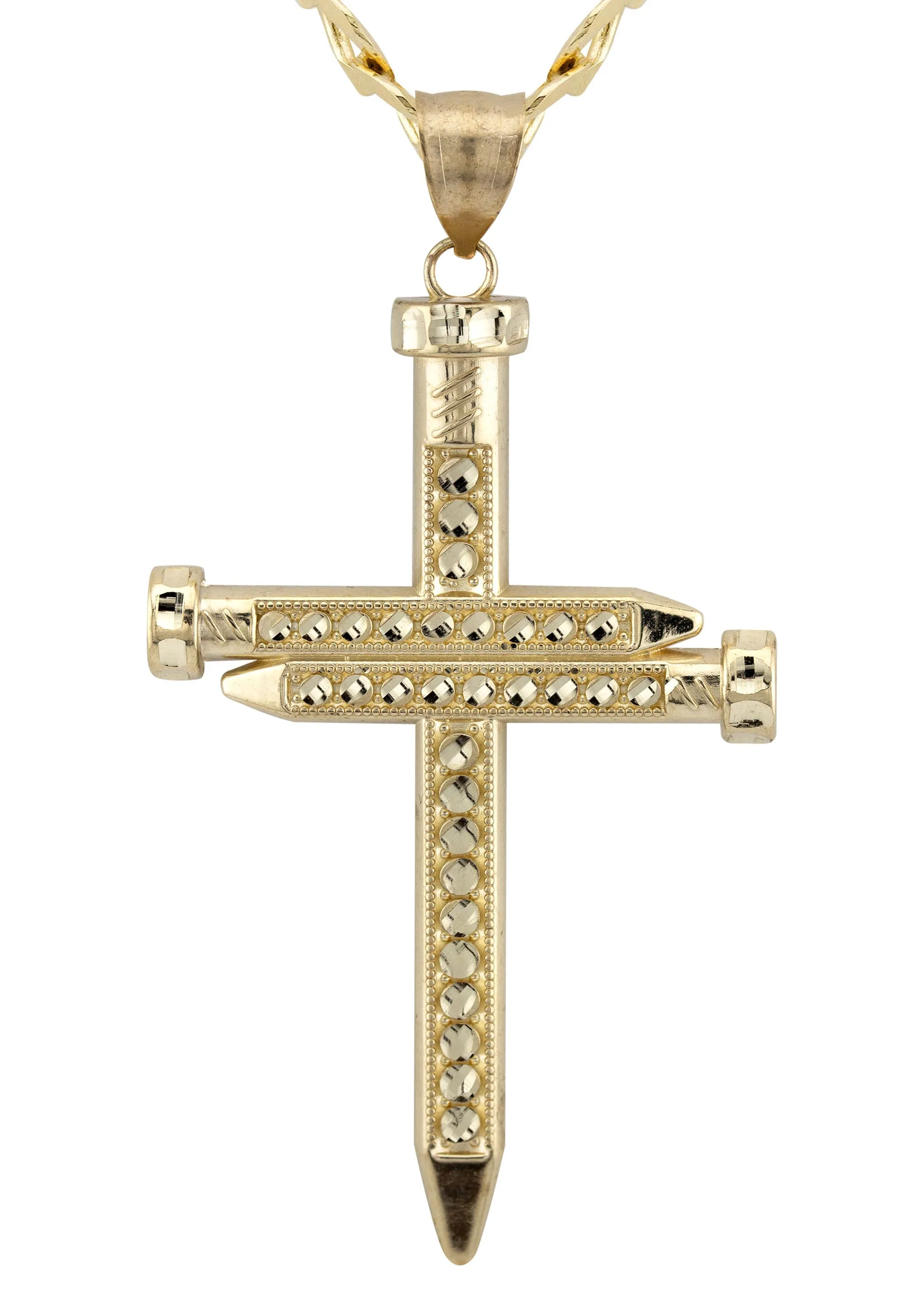 10K Yellow Gold Cross Necklace | Small 6 Grams - Large 10 Grams