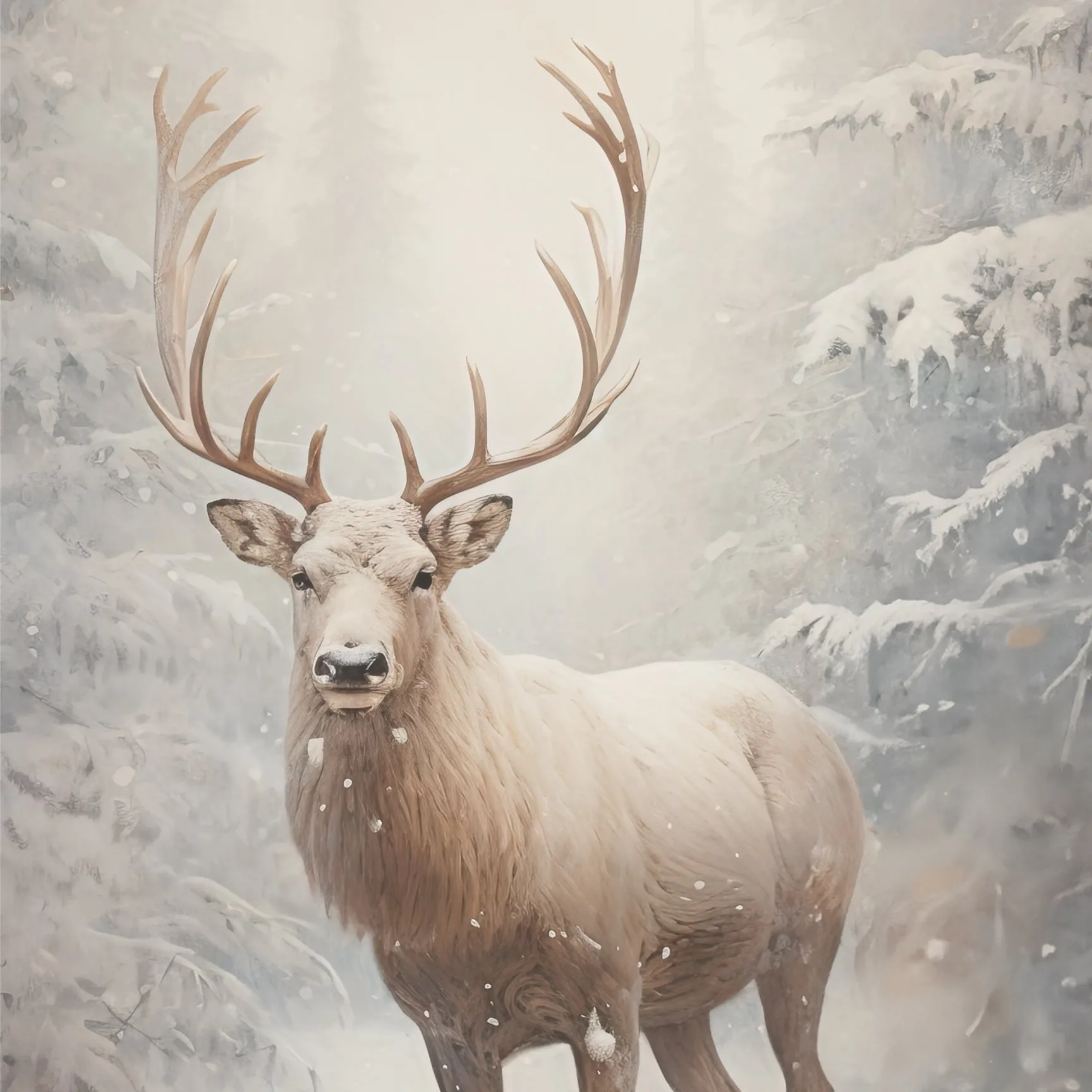 24x24 Unframed Stretched Canvas - Reindeer (6 PACK)