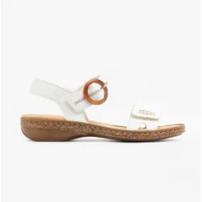 628Z3-80 Ladies Touch Fasten Sandals White