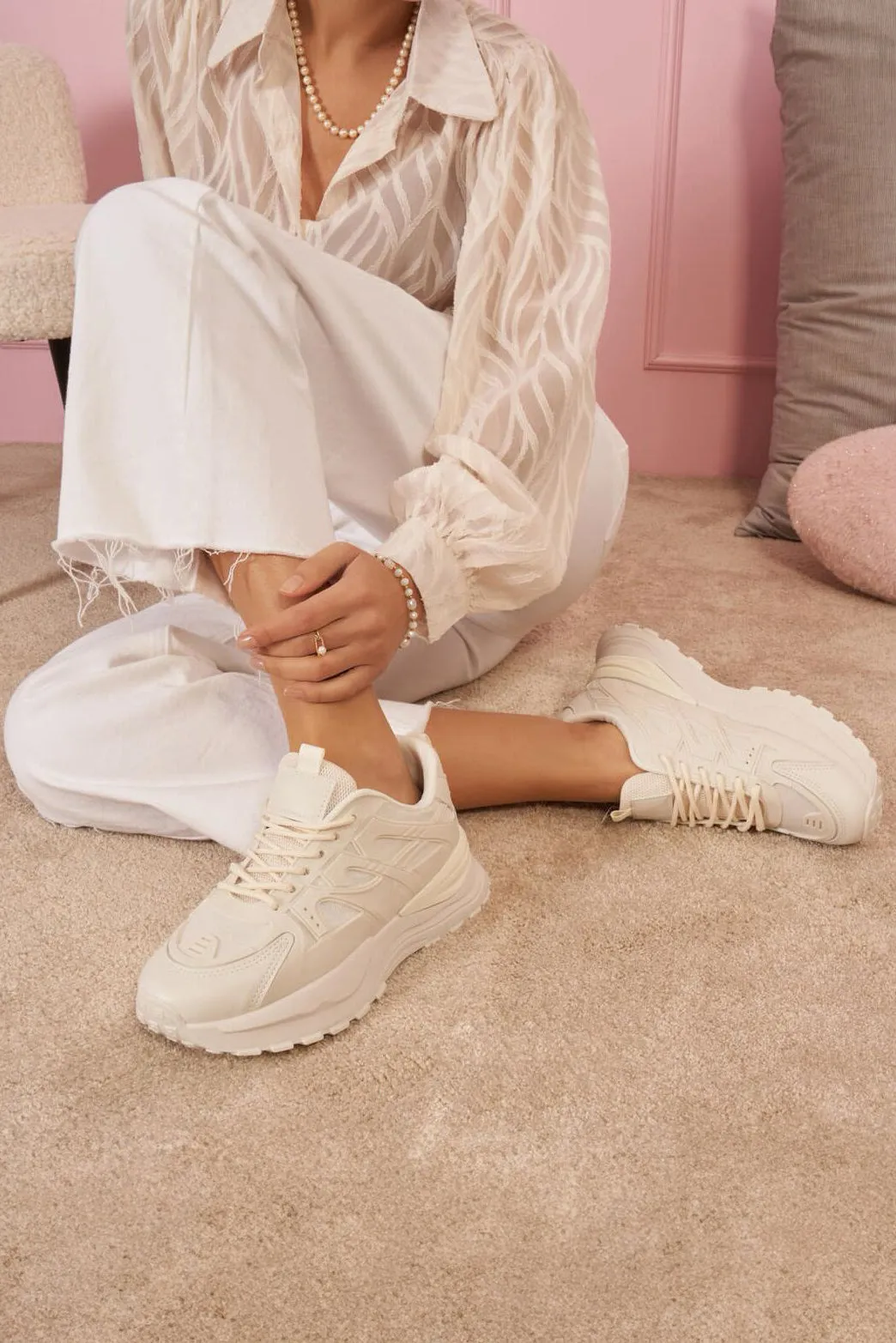 Abby Cream Chunky Trainers