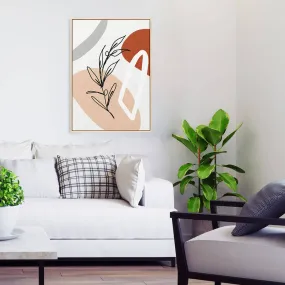 Abstract Botanical Shapes Framed Canvas