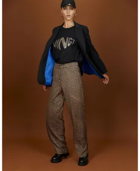 Access Wide Leg Geometric Print Trousers