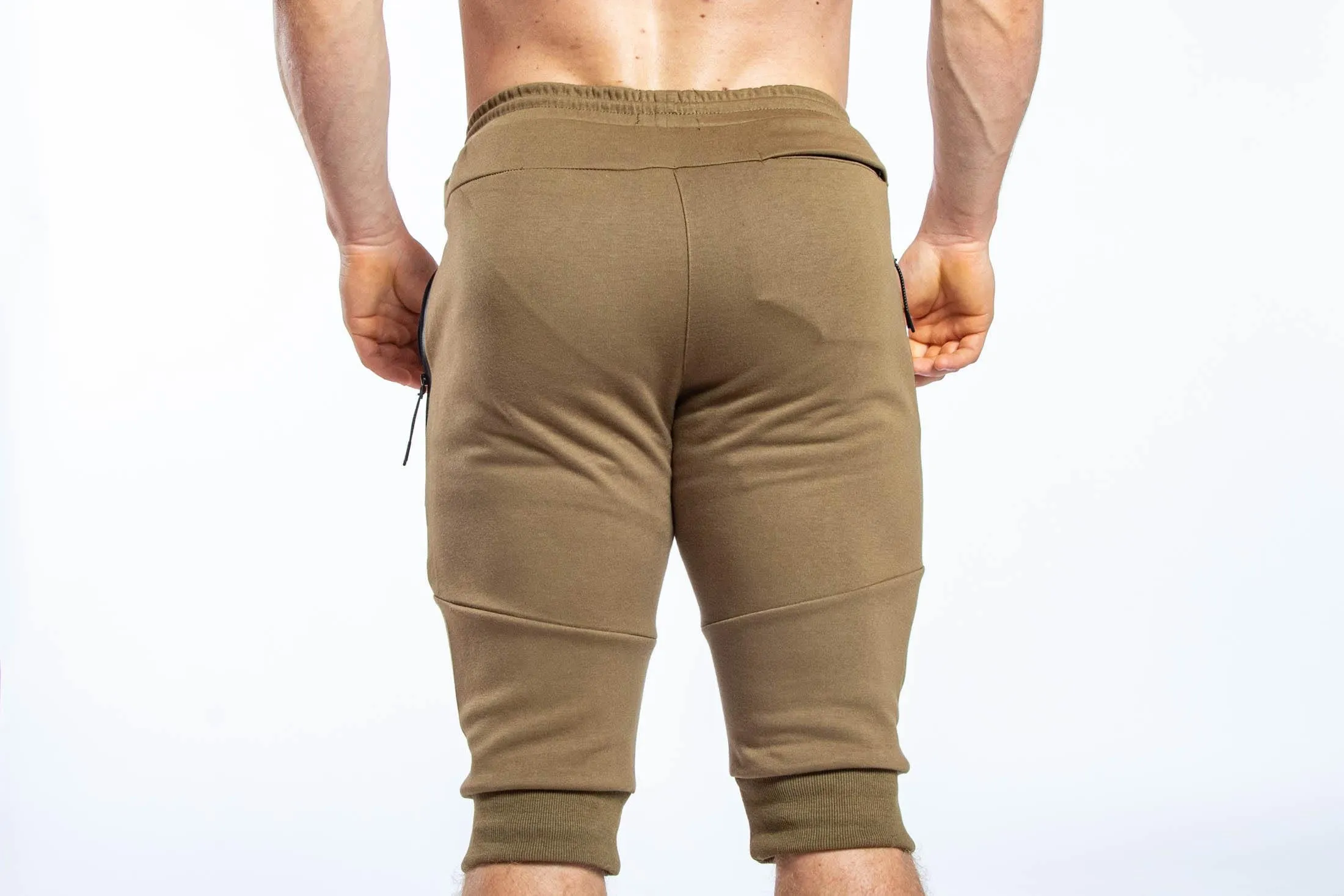 ACTIVE JOGGER SHORTS - OLIVE GREEN