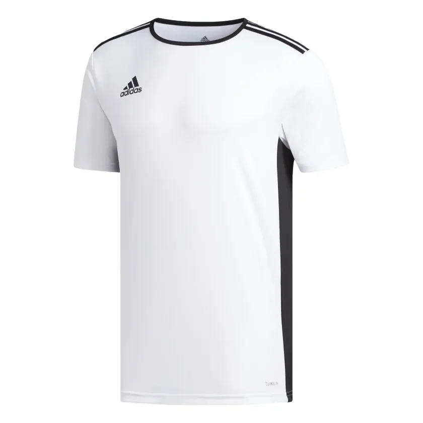 Adidas Mens Entrada 18 White/Black Football/Soccer Athletic Jersey