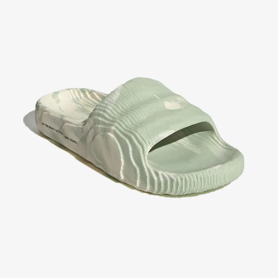 Adidas Originals | ADILETTE 22 SLIDES  { CREAM WHITE/LINEN GREEN