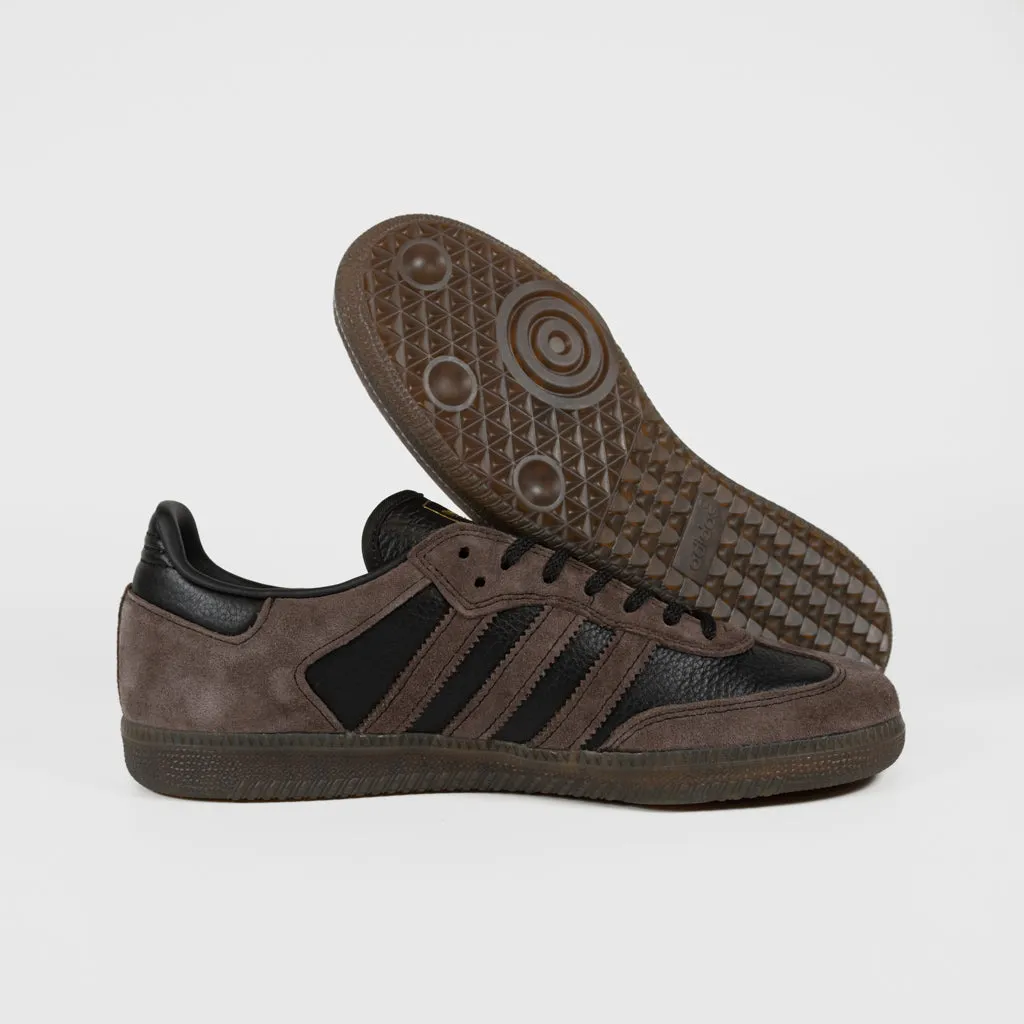 Adidas Skateboarding - Kader Sylla Samba ADV Shoes - Core Black / Brown / Gum 5