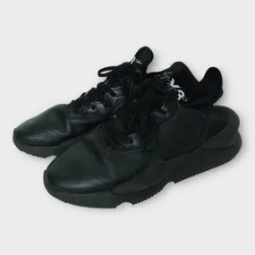 Adidas x Y3 Black Kaiwa Leather   Neoprene Sneakers