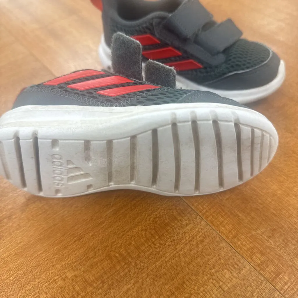 Adidas- velcro runners toddler- MSRP $65: Grey Red -children-8T