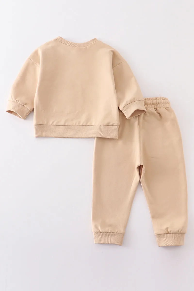 Beige sweatshirt & pants set