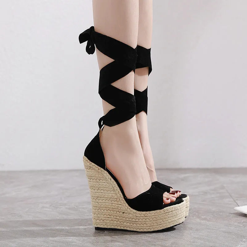 BerriesJam - 2024 Platform High Heel Fashion Ankle Strap Open Toe Shoes