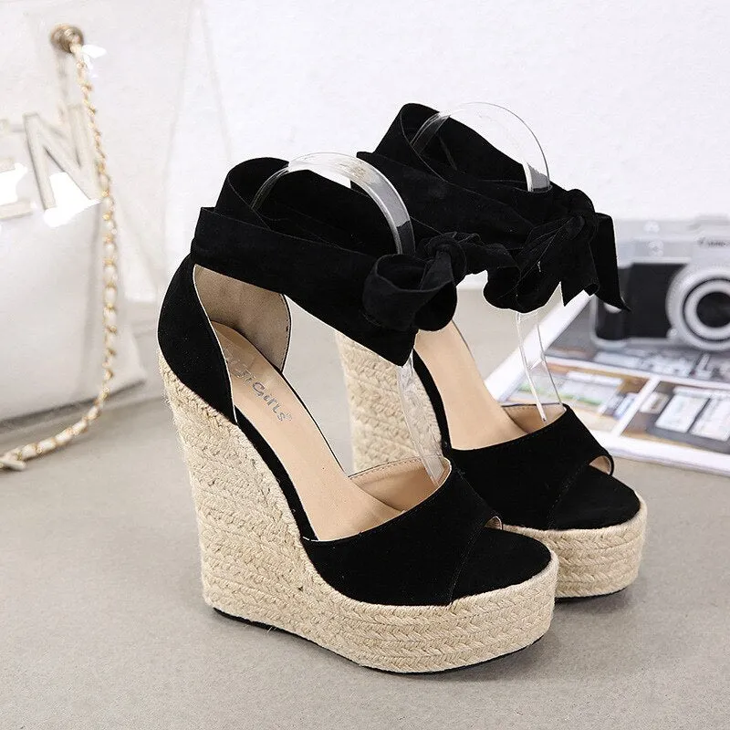 BerriesJam - 2024 Platform High Heel Fashion Ankle Strap Open Toe Shoes