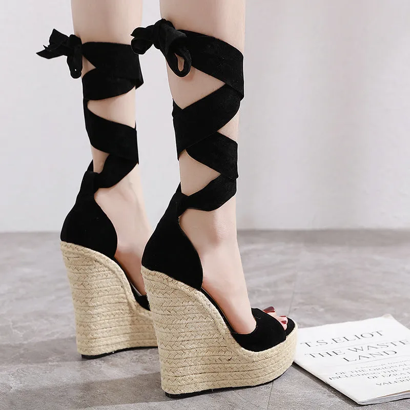 BerriesJam - 2024 Platform High Heel Fashion Ankle Strap Open Toe Shoes