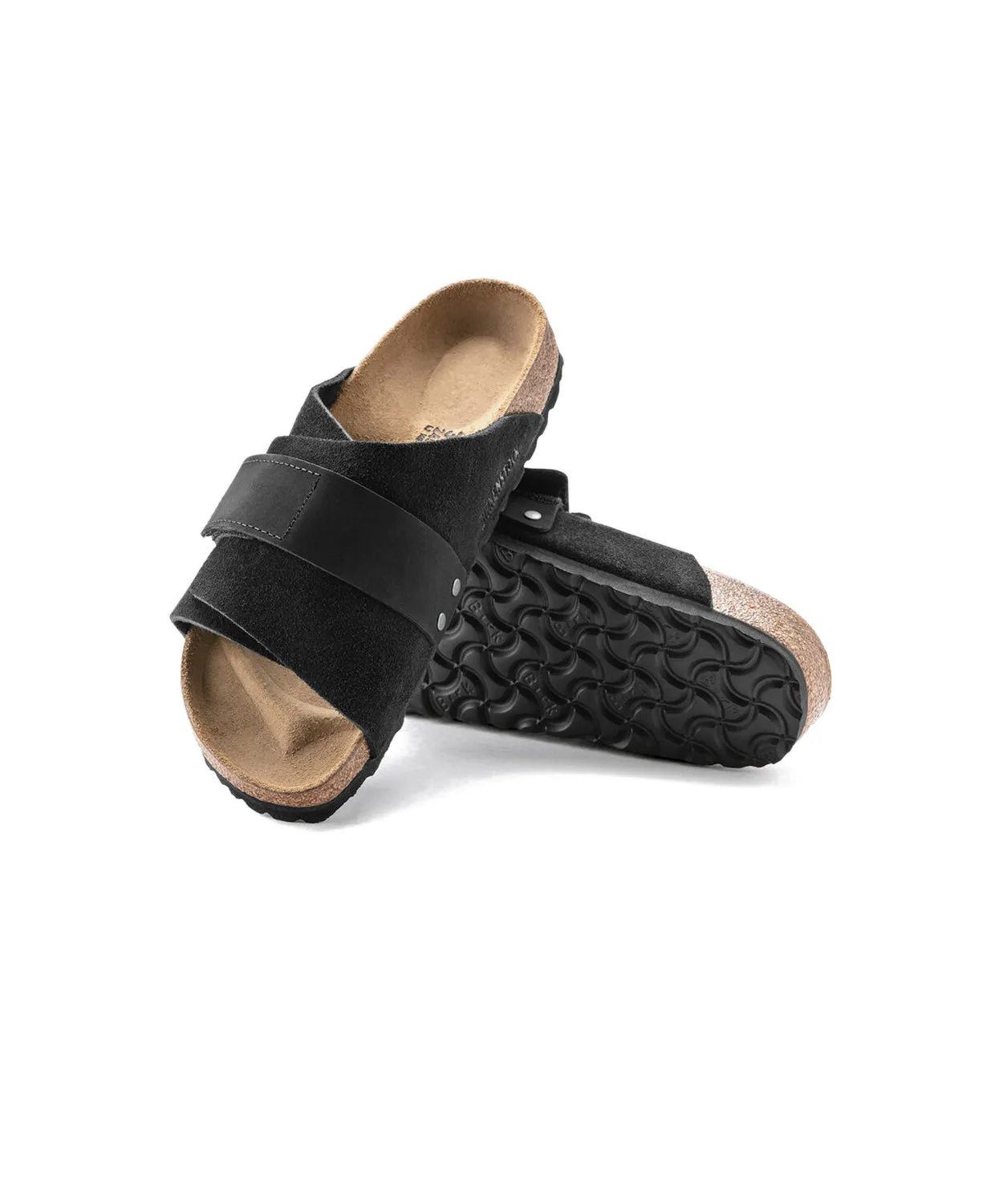 Birkenstock Kyoto Suede/Nubuck Leather Black Sandals