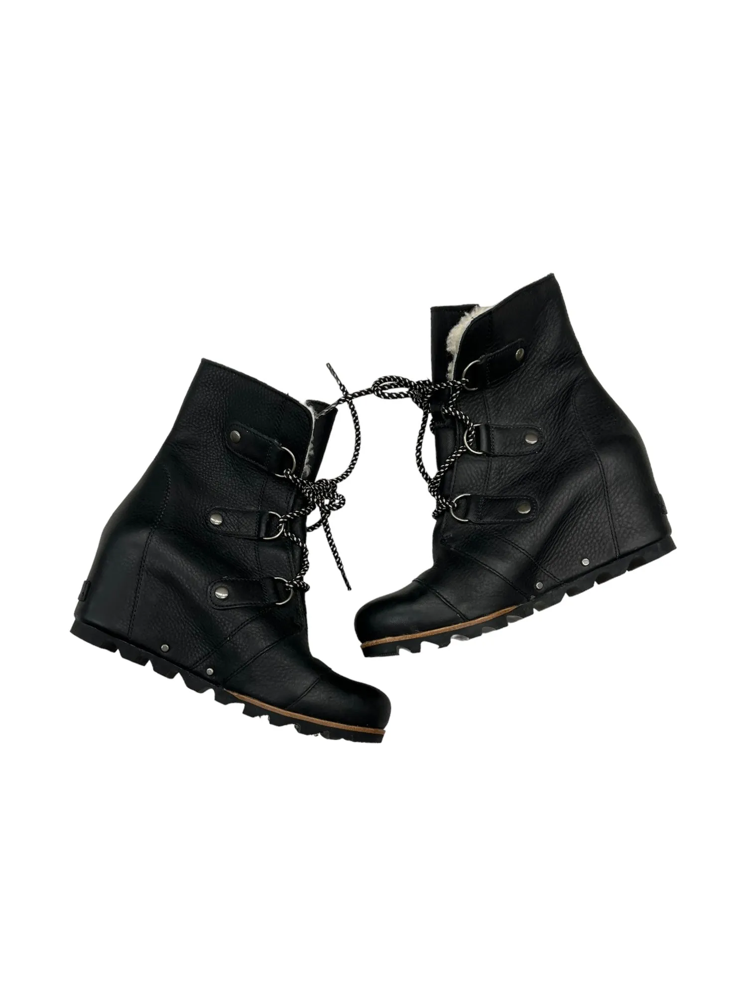 Black Boots Ankle Heels Sorel, Size 9.5