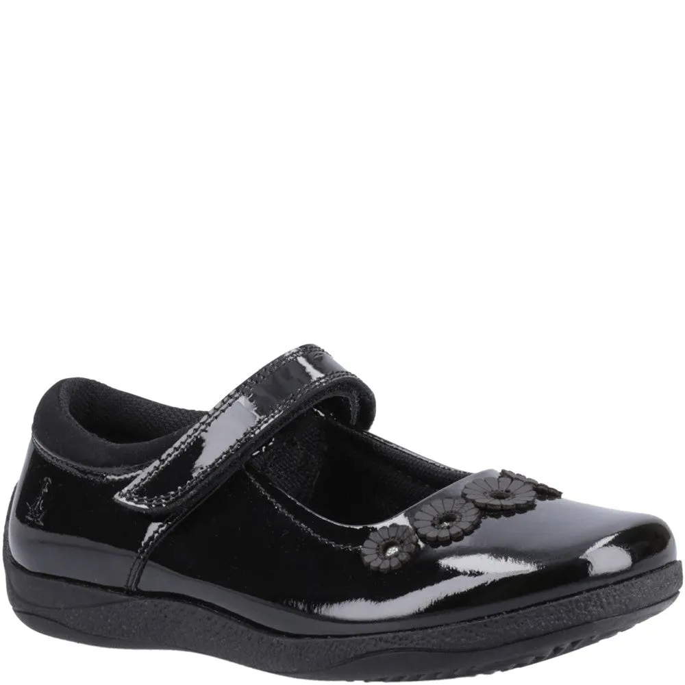 Black Christina Patent Junior School Shoes