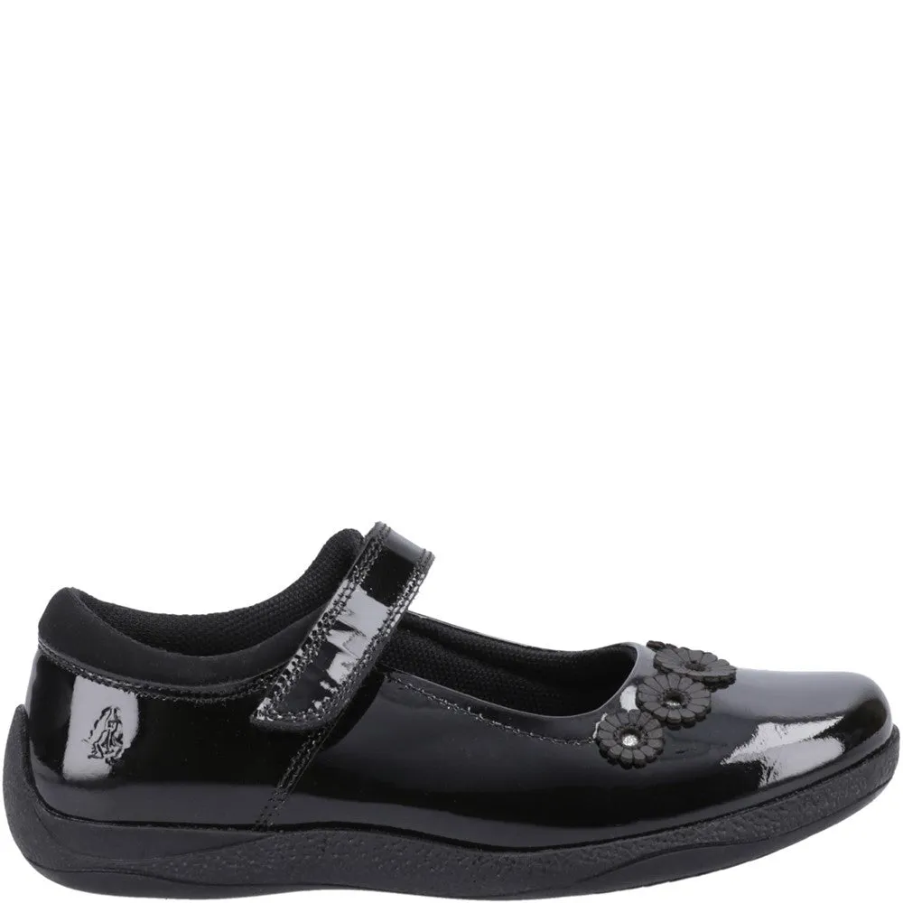 Black Christina Patent Junior School Shoes