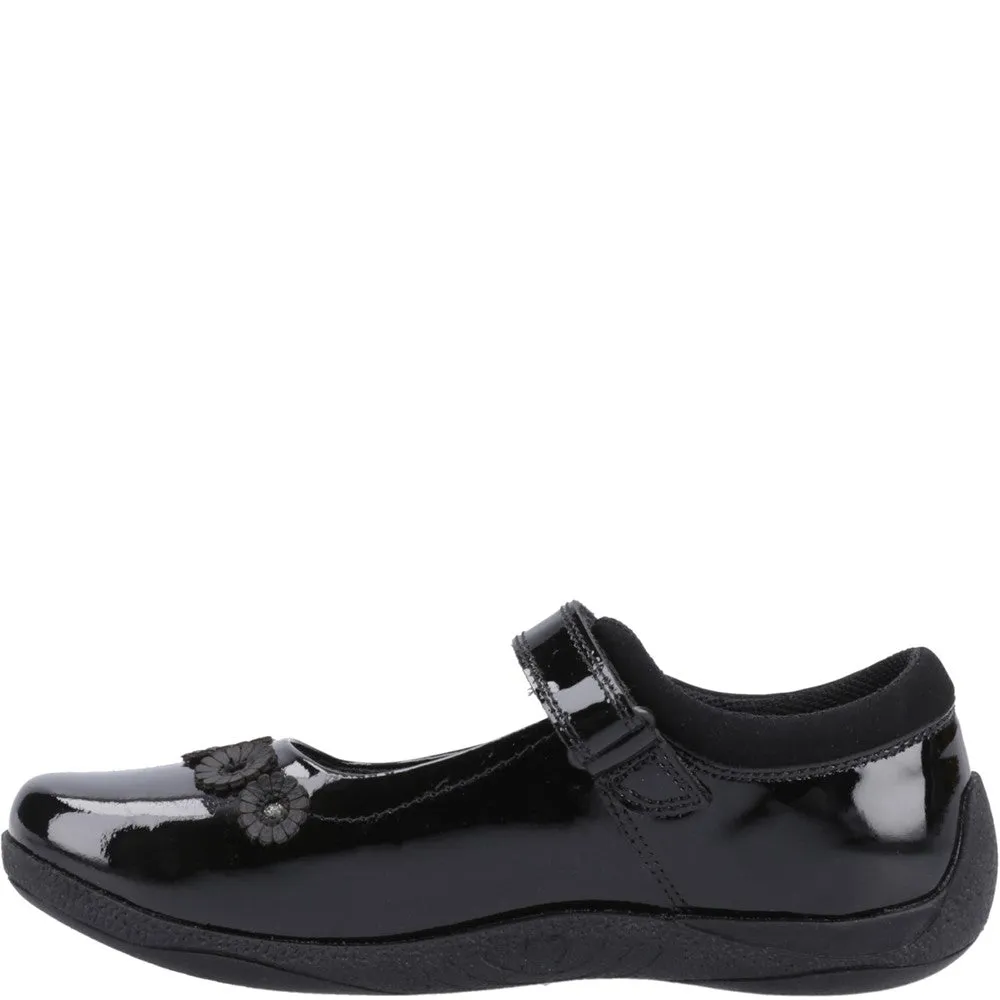 Black Christina Patent Junior School Shoes