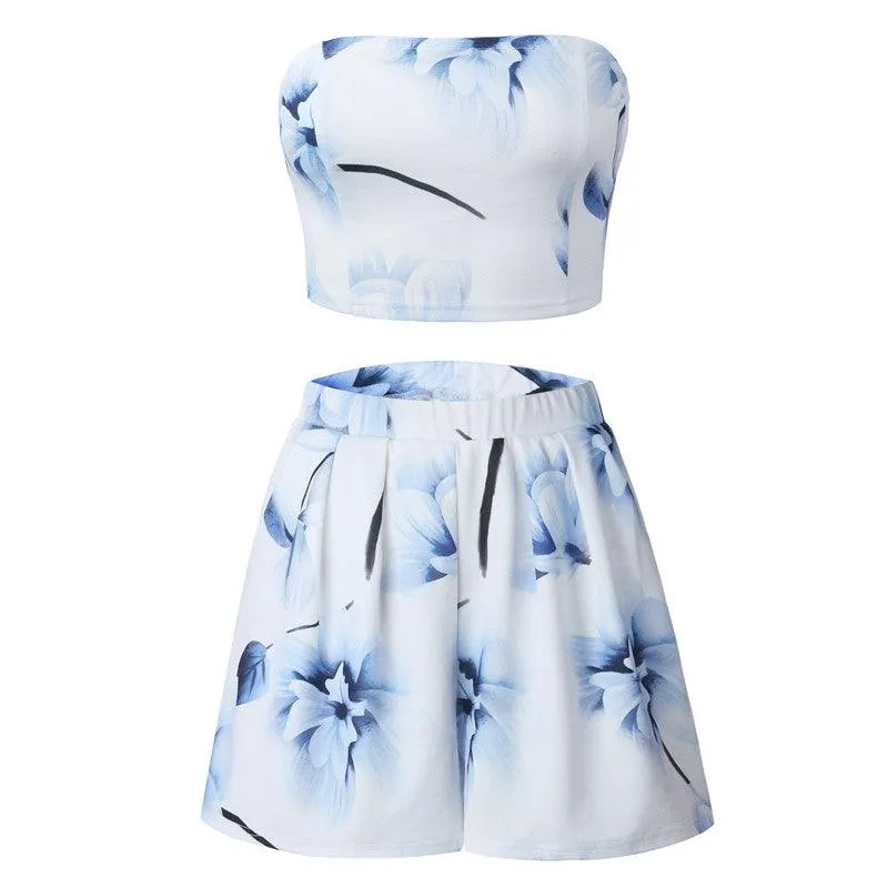 BLUE LILIES SHORT SET