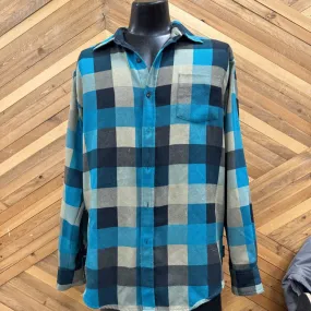 Burton - Men's Flannel Shirt - MSRP $100: Blue/Beige/Black-men-MD