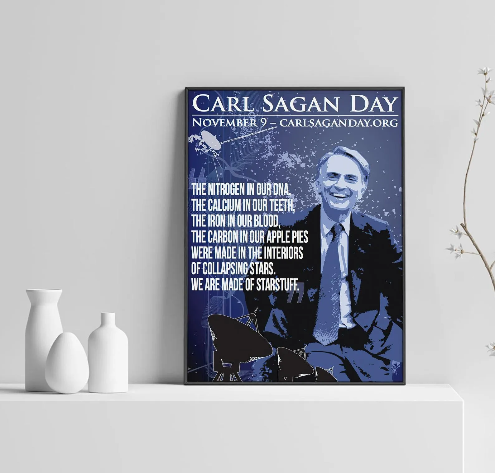 Carl Sagan Poster, Cosmos Art, Science Print, Home Decor, Custom Poster, Wall Art, Canvas Poster, Rolled Canvas, Home Decoration