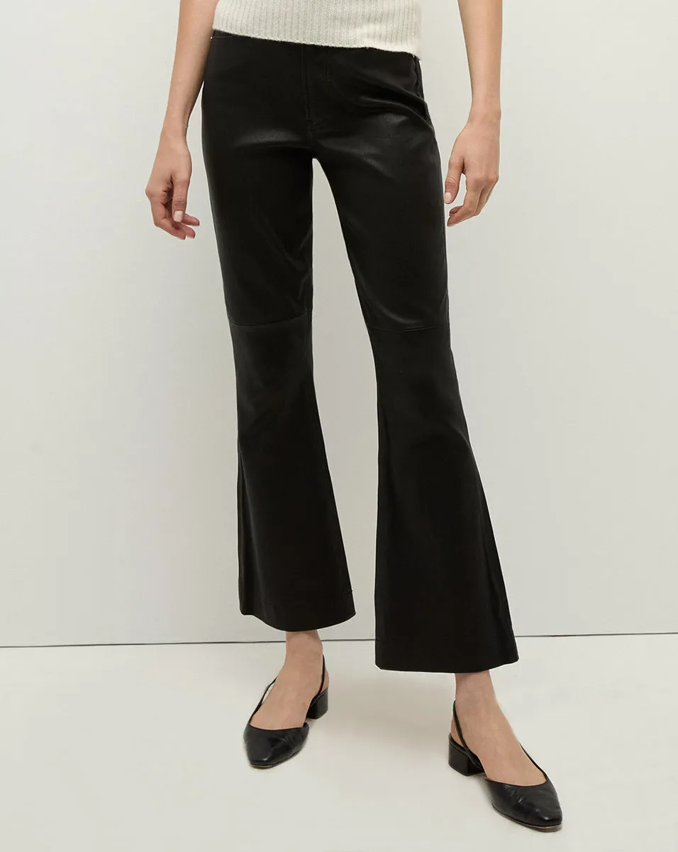 Carson Kick-Flare Leather Pant