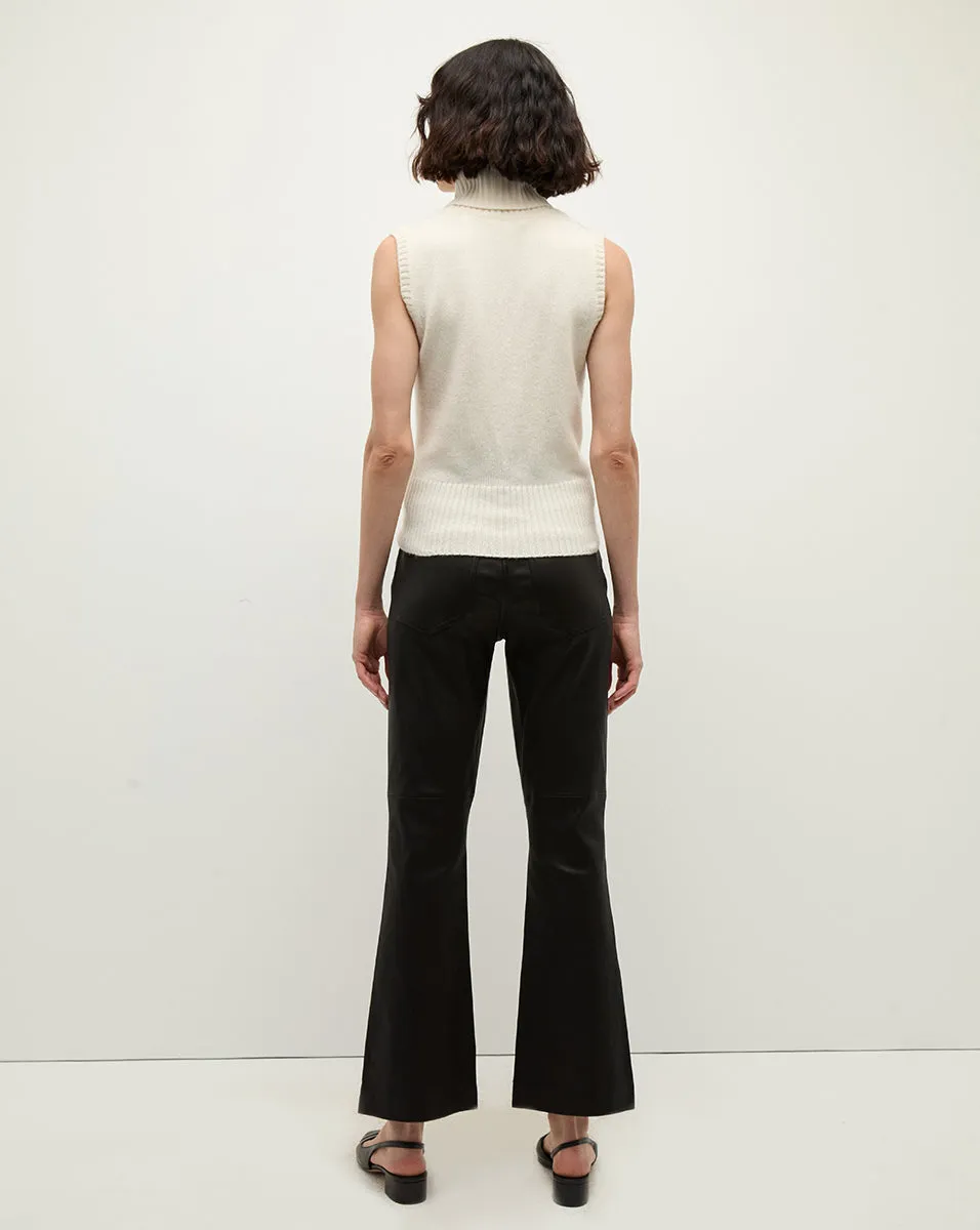 Carson Kick-Flare Leather Pant