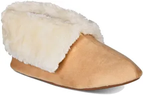 Charter Club Women's Plush Faux-Fur Booties Memory foam Slipper, Tan, S (5-6)