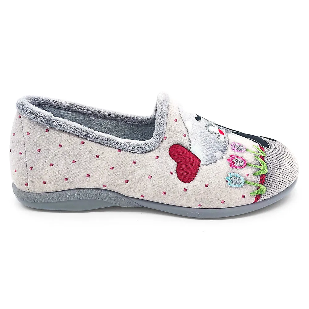 DeValverde Women's RF Full Slipper Perro (Dog) 6052 Gris