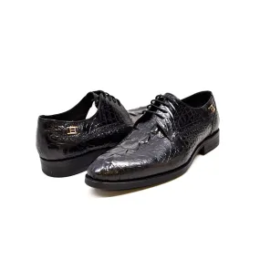 Elegance Black Croc Leather Dress Shoes - Stylish & Comfortable