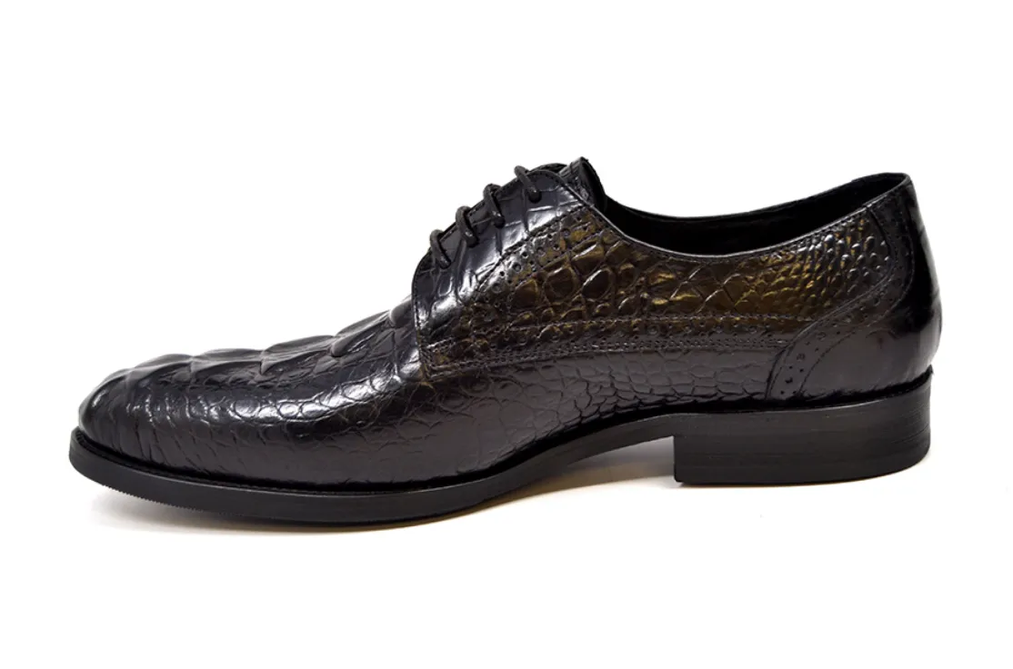 Elegance Black Croc Leather Dress Shoes - Stylish & Comfortable