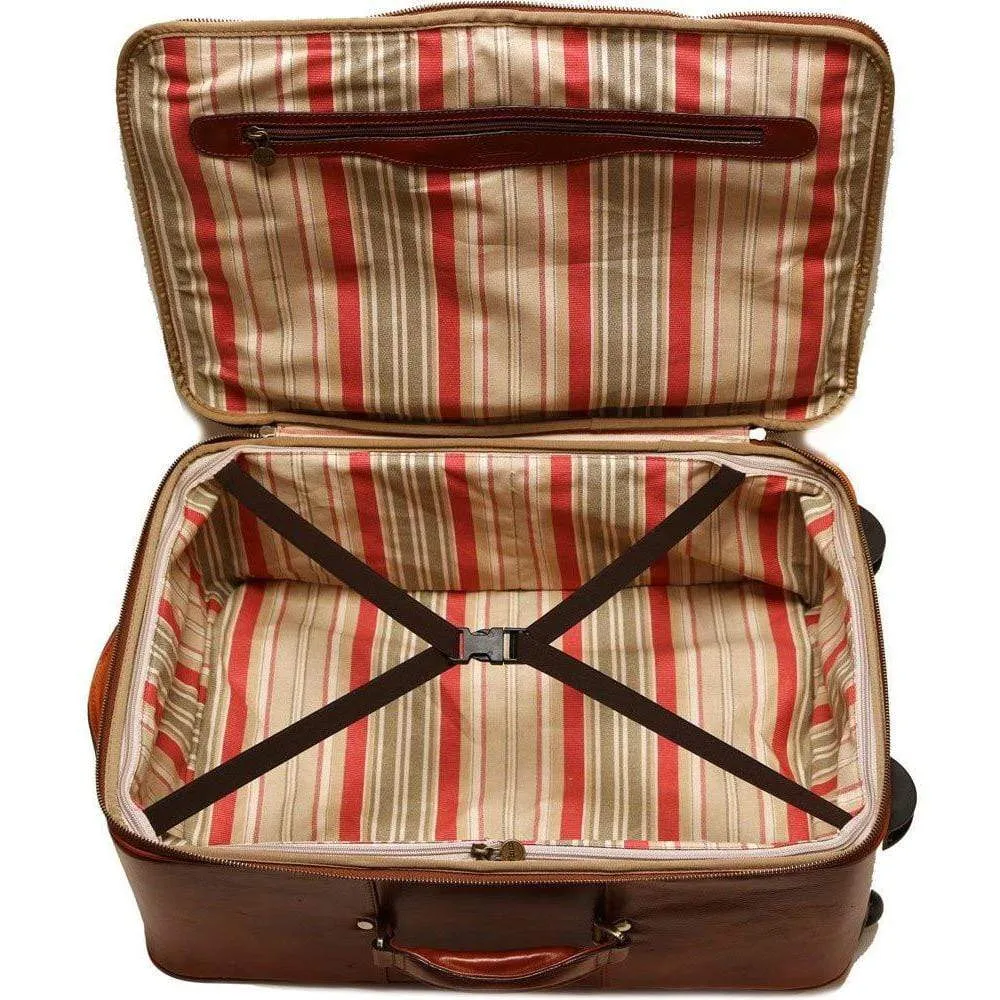 Floto Leather FC Pull Trolley Luggage