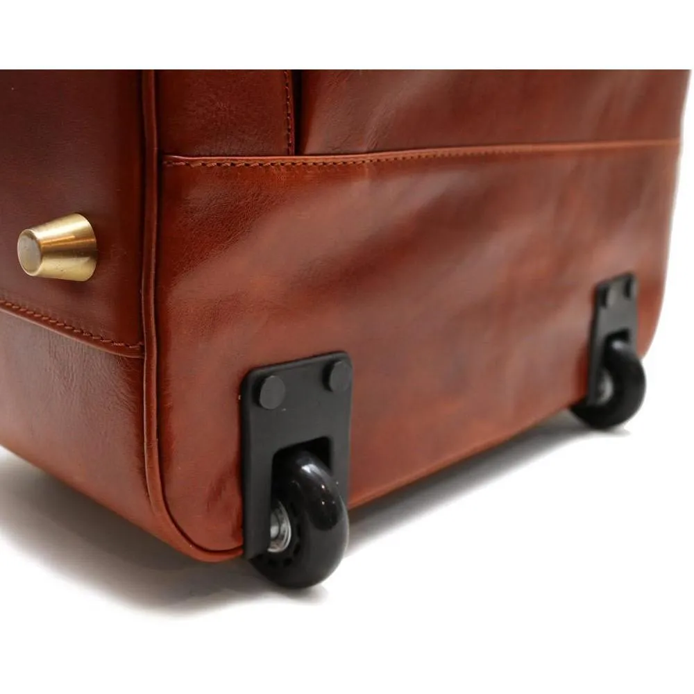 Floto Leather FC Pull Trolley Luggage