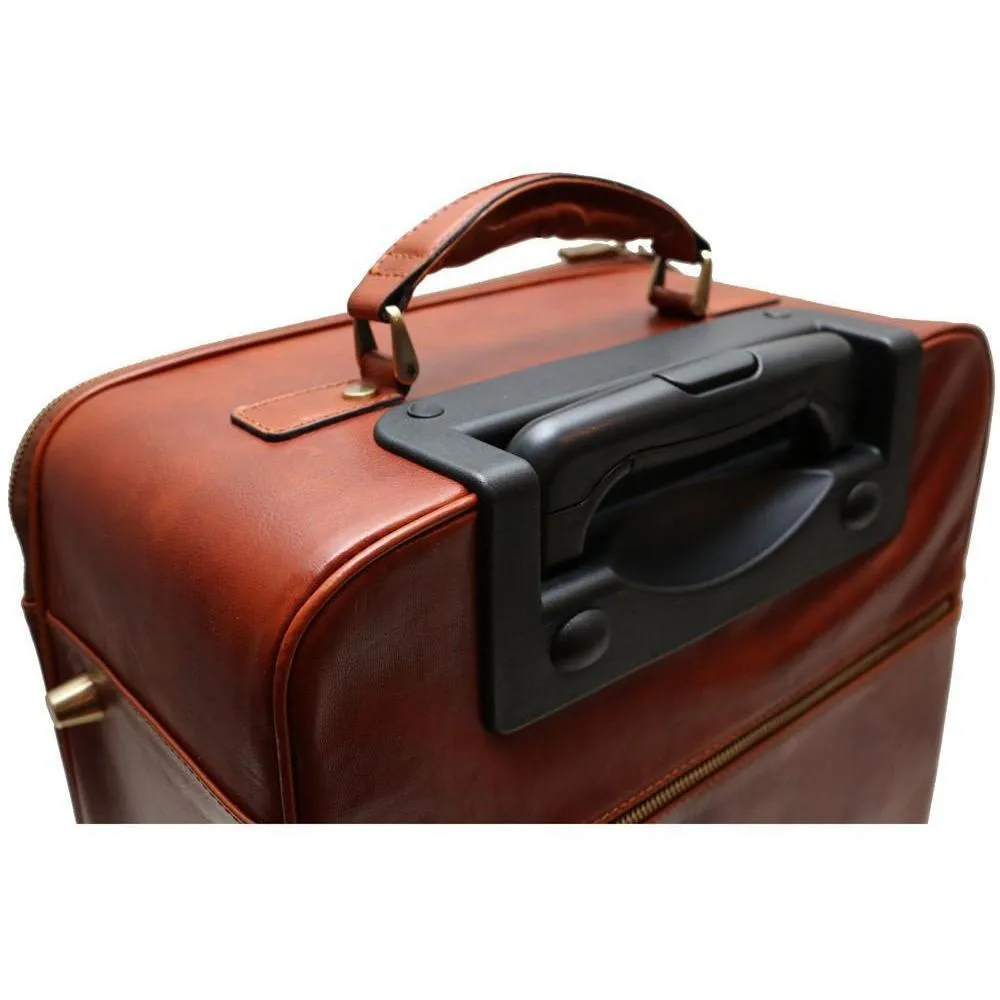 Floto Leather FC Pull Trolley Luggage