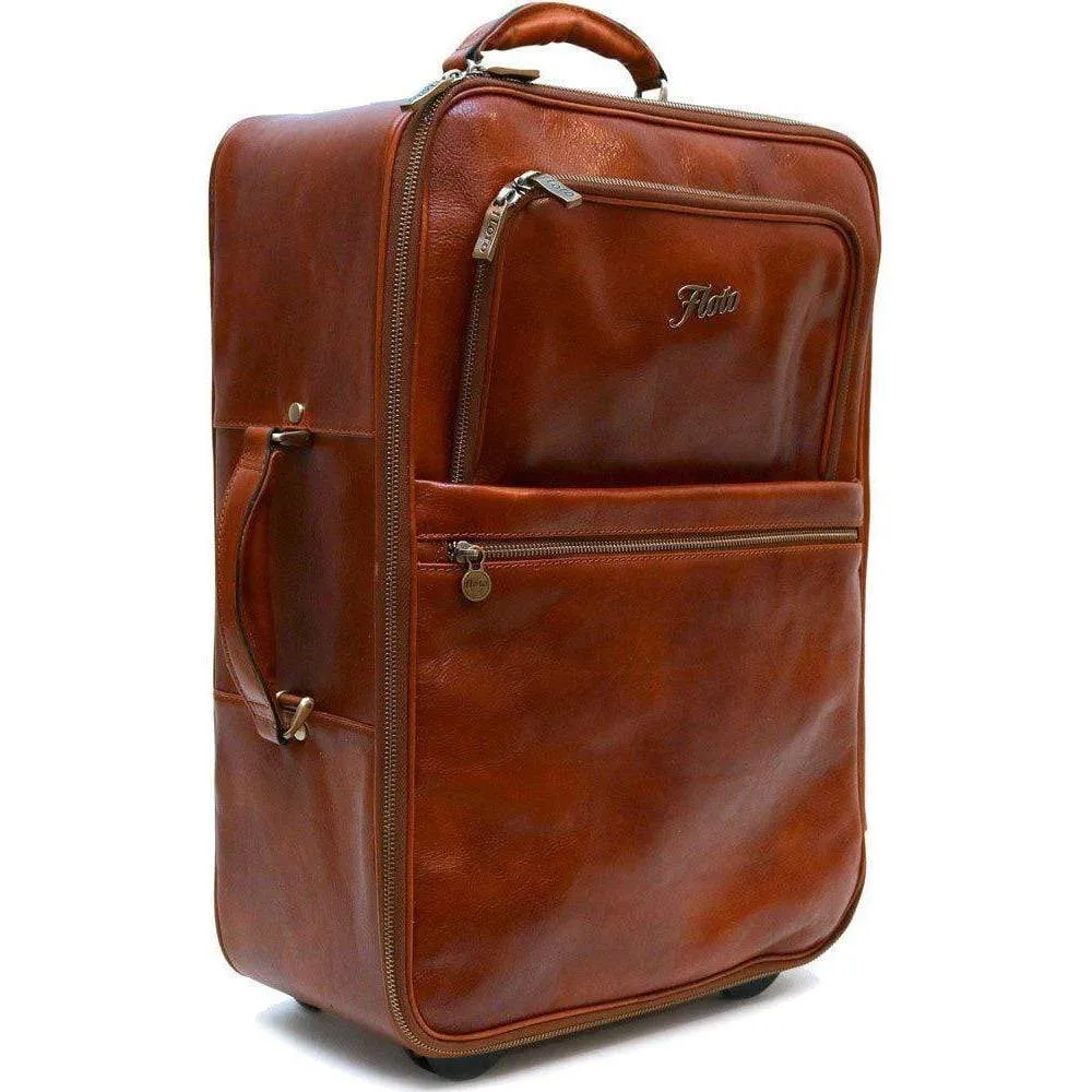 Floto Leather FC Pull Trolley Luggage