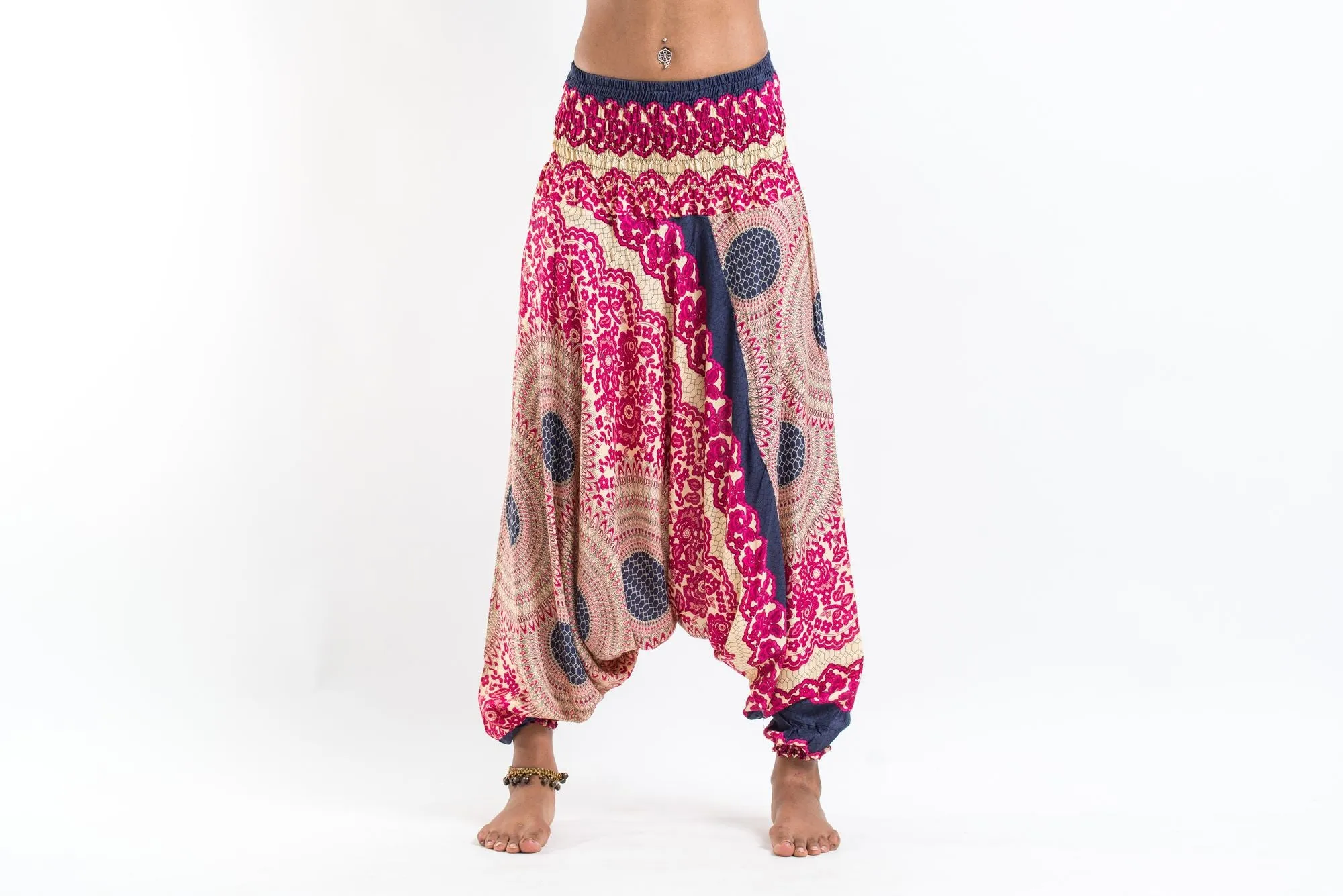 Geometric Mandalas 2-in-1 Jumpsuit Harem Pants in Pink