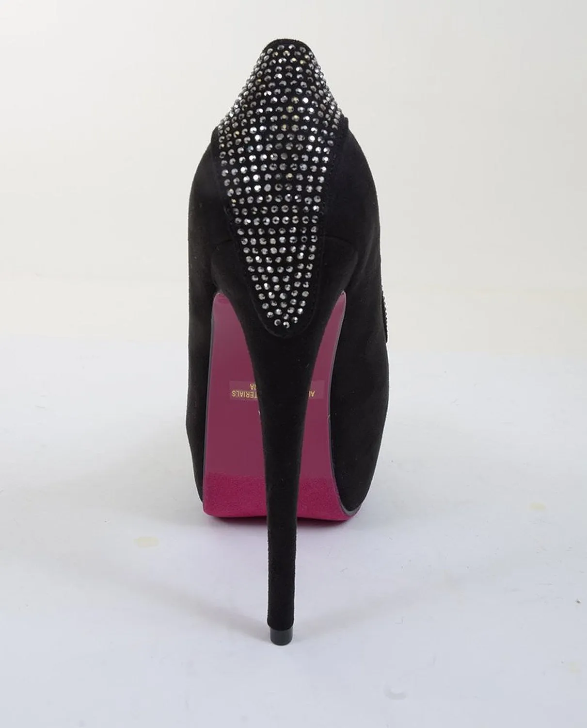 Jeweled Rhinestone  Hidden Platform Stiletto Vegan Pump