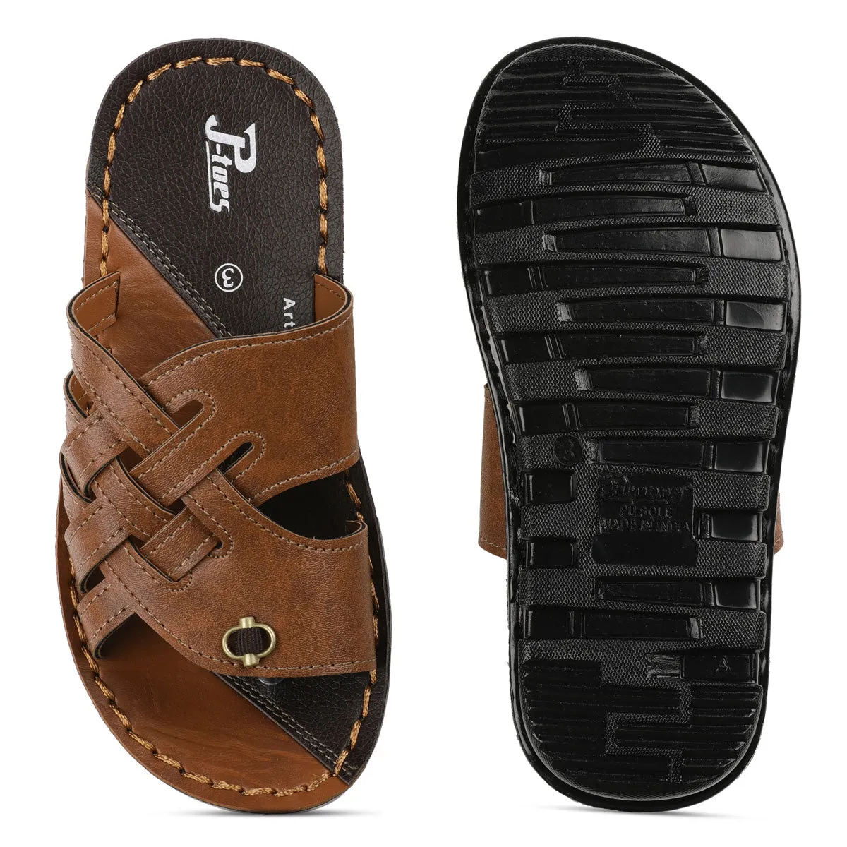 Kids Brown P-Toes Sandals