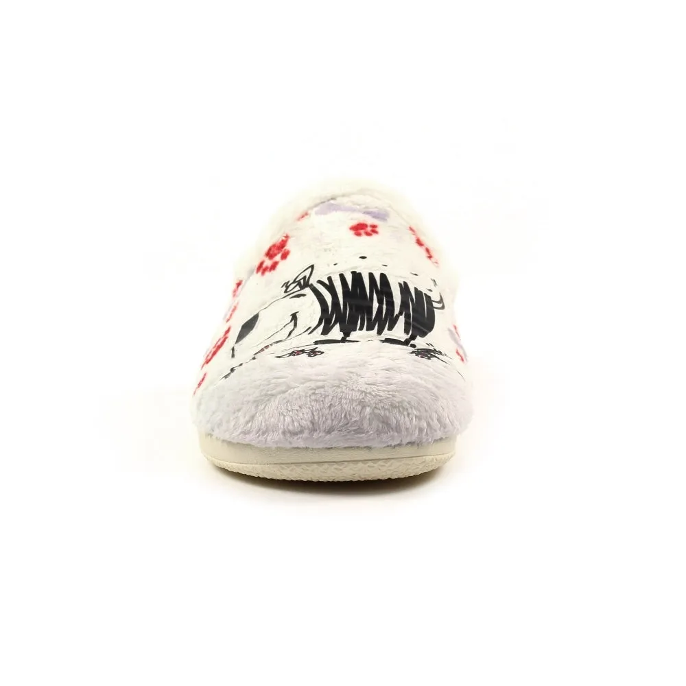 Ladies White  Bedroom Slipper Mule Lazy Dogz Foam Eternity