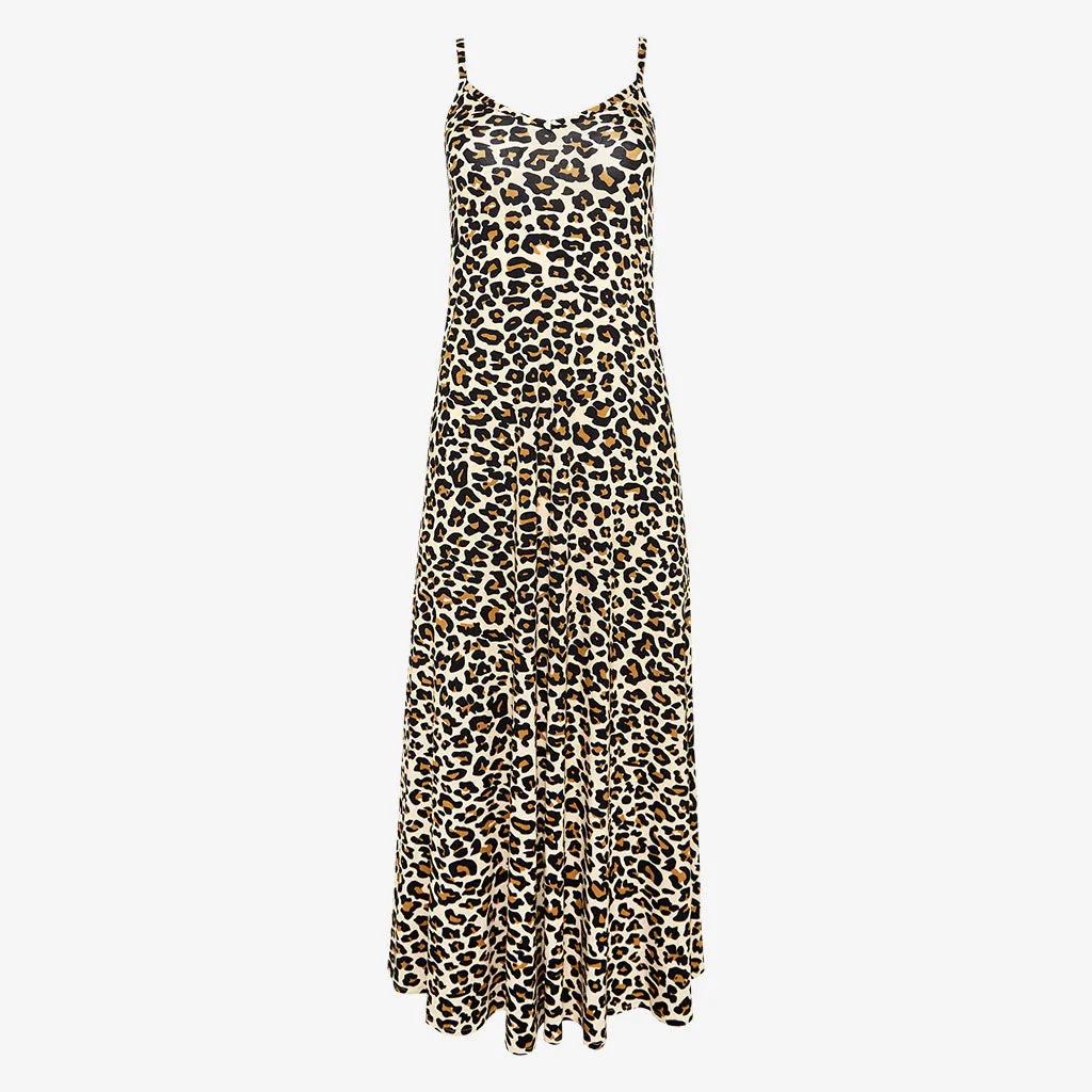 Lana Leopard Tan Women's Sleeveless Maxi Dress