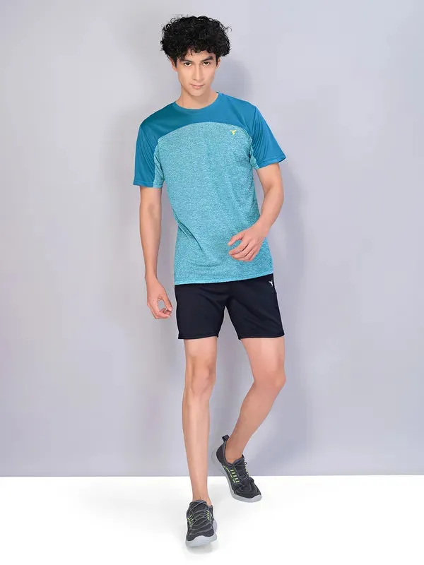 Men Crew Neck Slim Fit Melange T-shirt with DOUBLE COOL