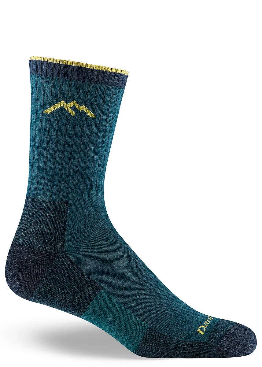 Men's Dark Teal Cushioned Wool Hiking Socks