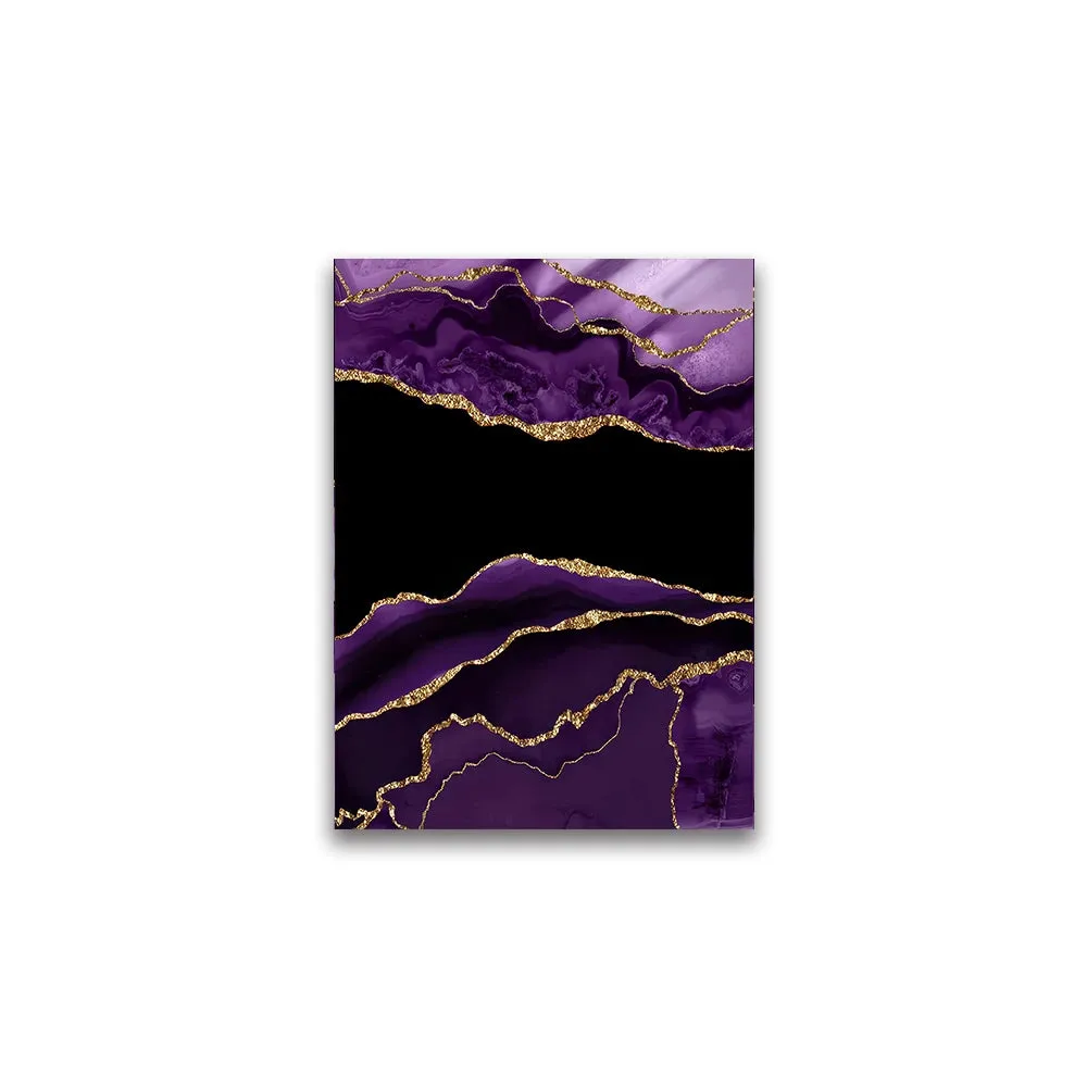 Modern Abstract Liquid Purple Black Marble Print Wall Art Fine Art Canvas Prints Pictures For Living Room Dining Room Home Office Art Decor