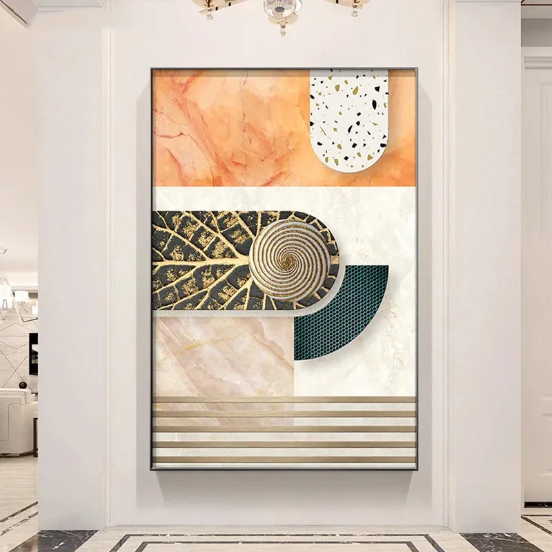 Modern Aesthetics Abstract Architectural Wall Art Fine Art Canvas Prints Pictures For Apartment Living Room Foyer Entrance Way Light Luxury Home Decor