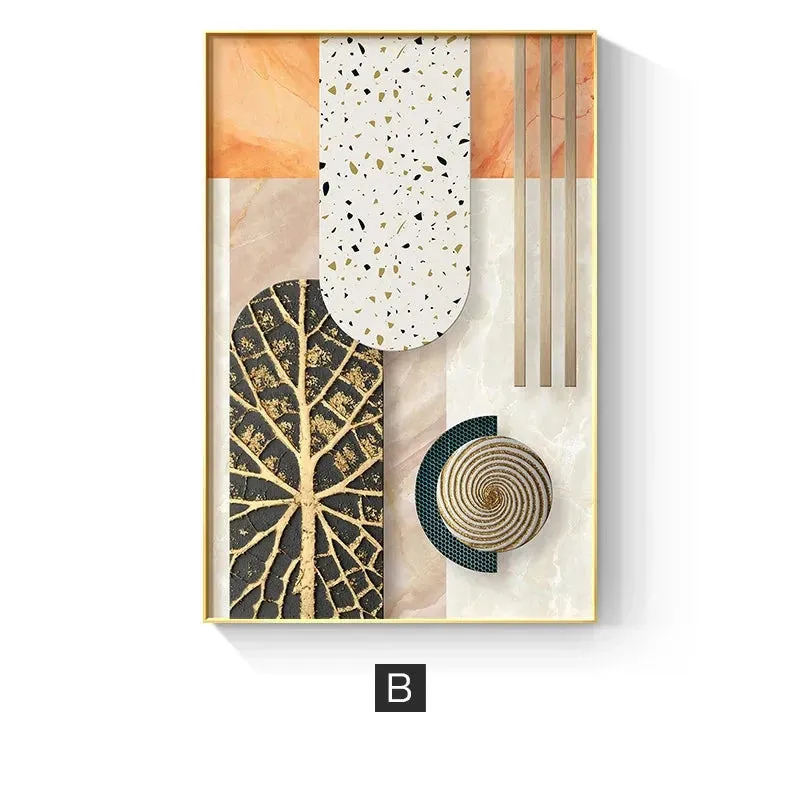 Modern Aesthetics Abstract Architectural Wall Art Fine Art Canvas Prints Pictures For Apartment Living Room Foyer Entrance Way Light Luxury Home Decor