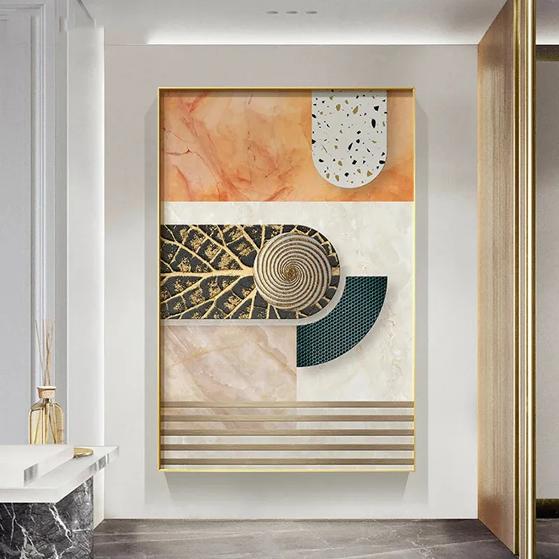 Modern Aesthetics Abstract Architectural Wall Art Fine Art Canvas Prints Pictures For Apartment Living Room Foyer Entrance Way Light Luxury Home Decor