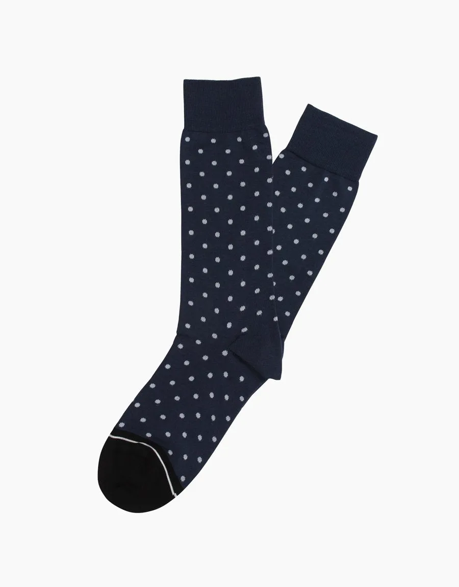 Navy & White Polka Dot Socks