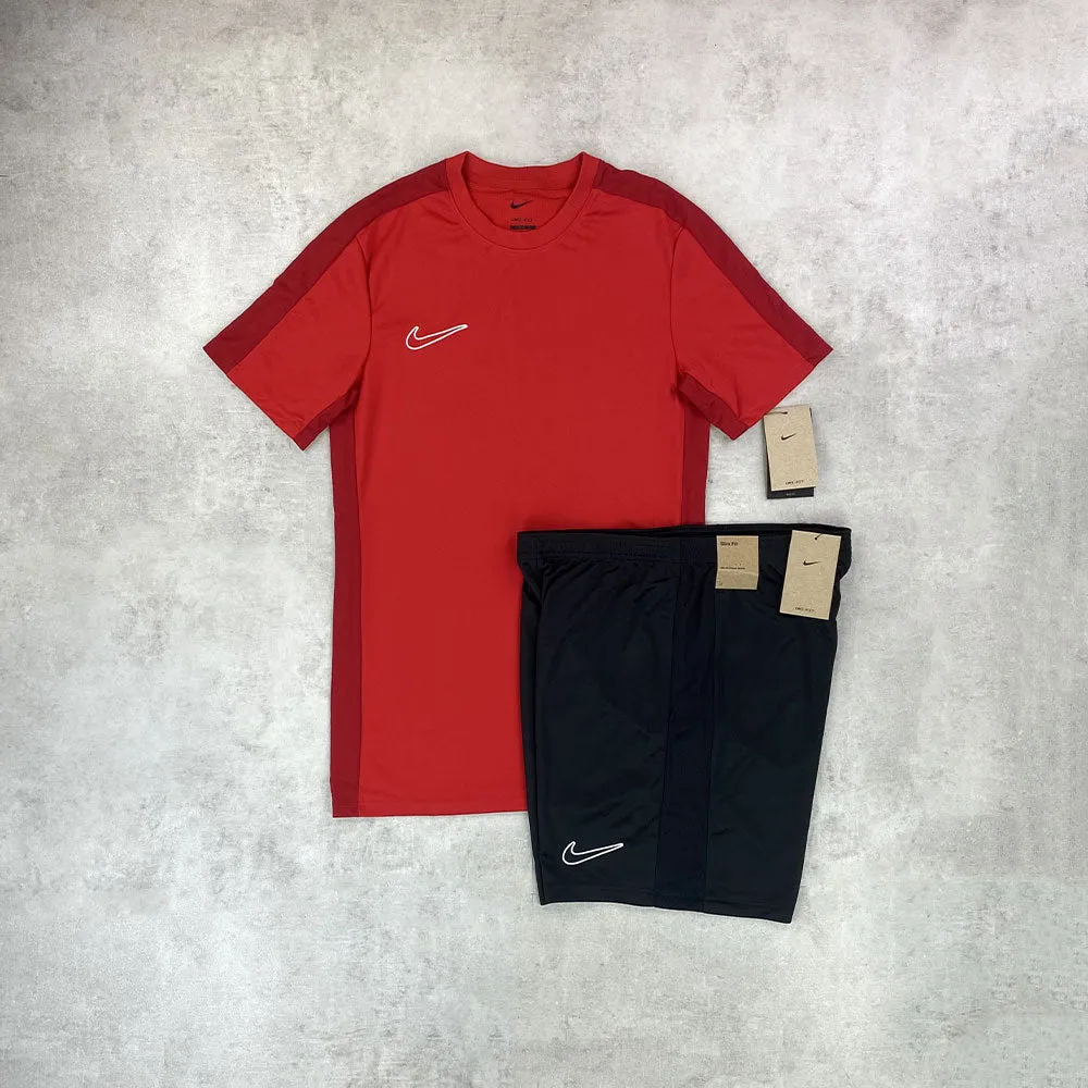 Nike Academy Drill T-shirt/ Shorts Set Red/ Black